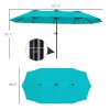 Outsunny 13ft Double-Sided Market Umbrella with Solar Lights; Blue