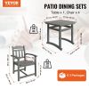 VEVOR All Weather Conversation Set; Chairs with Square Table; 5 Pieces
