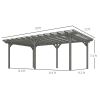 Outsunny Backyard 12' x 20' Wooden Trellis; Gray