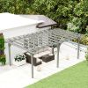 Outsunny Backyard 12' x 20' Wooden Trellis; Gray