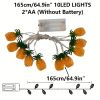 Pineapple String Lights; Battery Operated; One 5.41 ft Strand of 10 LED Lights; Indoor/Outdoor Use