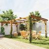Outsunny 20' x 10' Fir Wood Pergola; Dark Brown