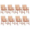 Patio Dining Chairs 8 pcs with Cushions