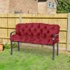 Outsunny Outdoor Cushion Tufted Cushion for 3-Seater Bench or Swing; Wine Red