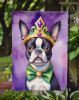 Garden Flag; Boston Terrier King of Mardi Gras
