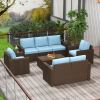 Outsunny Patio Furniture Set with Storage Table
