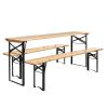 Outdoor Folding Picnic Table and Bench Set; 3 Pieces