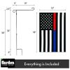 Garden Flag Stand 36x16 Inch with Thin Blue and Red Line Flag 12x18 Inch