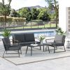 Patio Aluminum Furniture Set; Dark Grey