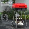 Outsunny Portable Charcoal Grill with Bottom Shelf