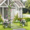 Metal Garden Arbor with 2 Side Planters