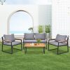 Patio Conversation Set; 4 Pieces