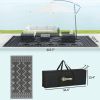 Outsunny Reversible 9' x 18' Patio Rug with Carry Bag; Black & Gray Rhombus Border