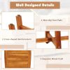 Outdoor Acacia Wood Furniture Set; Square Table and 4 Stools; 5 Pieces