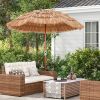 Thatched Patio Umbrella with Tilt Design and Carrying Bag; 6 Feet