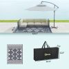 Outsunny 8' x 10' Reversible Outdoor Rug with Carry Bag; Blue/White Rhombus Border
