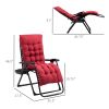 Outsunny Folding Padded Zero Gravity Chair; Red