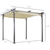 Outsunny Retractable Pergola; UV Resistant Canopy; Steel Frame; Beige