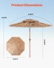 Tiki 2-Tier Thatched 9 ft Umbrella; for Pool, Patio, or Beach