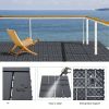 Plastic Interlocking 12"x12" Deck Tiles; 44 Pieces; Dark Grey