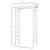 Outsunny Outdoor 7 ft Arched Fir Wood and Steel Trellis; For Climbing Vines; White