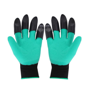 Waterproof Garden Gloves With Claws (Option: Green-1pair)