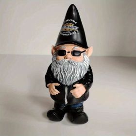 Biker Themed Garden Gnome Statue; Decoration For Desktop or Garden (Color: Halley Male)