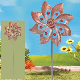 Wind Spinner With Garden Stake; For Yard And Garden (Style: Garden Spinning Ornament)