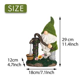 Gnome Waterproof Statue; Solar Lawn Light (Emitting Color: A)