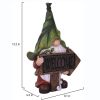 Gnome Waterproof Statue; Solar Lawn Light