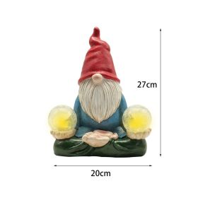 Gnome Waterproof Statue; Solar Lawn Light (Emitting Color: F)