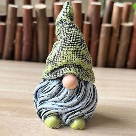 Garden Gnome Resin Statue; Home Decoration For Indoor Or Outdoor (Color: Green)