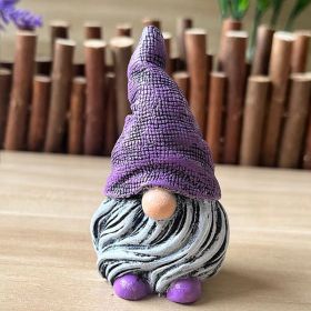 Garden Gnome Resin Statue; Home Decoration For Indoor Or Outdoor (Color: Purple)