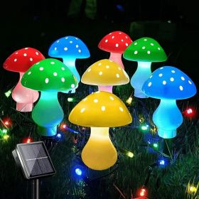 Solar Multi-Color LED Mushroom Lights; Yard & Garden (size: Solar 12Lights)