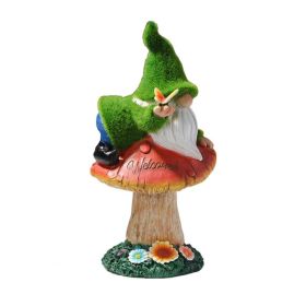 Gnome Waterproof Statue; Flower Decor; Solar Lawn Light (Emitting Color: D)