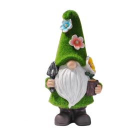 Gnome Waterproof Statue; Flower Decor; Solar Lawn Light (Emitting Color: B)