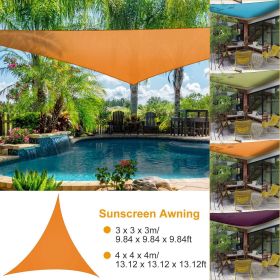 Triangle Canopy Sunscreen For Patios; 9.84 ft (Color: Orange)
