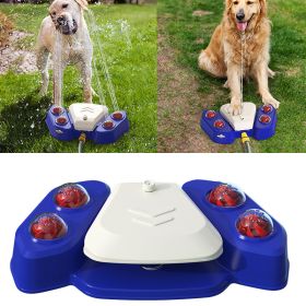 Outdoor Dog Paw Activated Water Fountain; Big and Small Dogs (Color: Blue)