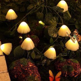 Waterproof Solar LED Garden Mushroom Lights (Emitting Color: Warm white, Wattage: 3.5M 10LEDs)