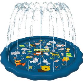 Inflatable Water Fountain Pad; Pool Mat For Children and Pets (Ships From: China, Color: 170cm Dark blue)