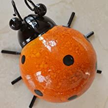 Cute Metal Ladybugs Garden Sculptures; 4 Pieces (Color: Yellow)