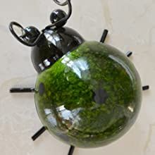 Cute Metal Ladybugs Garden Sculptures; 4 Pieces (Color: Green)