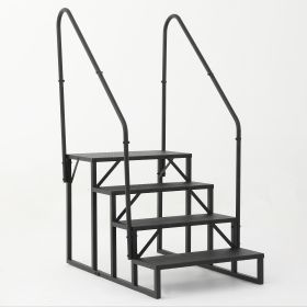 Portable 2 Step Stairs with Handrail (size: 4 step 2 handrails)