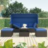 Wicker Furniture Sectional Daybed with Washable Cushions