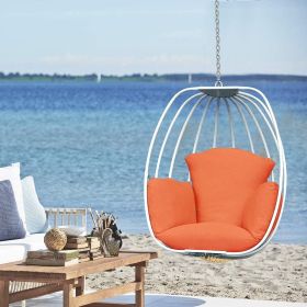 Aluminum Indoor/Outdoor Hanging Egg Chair With Cushion (Color: Orange)