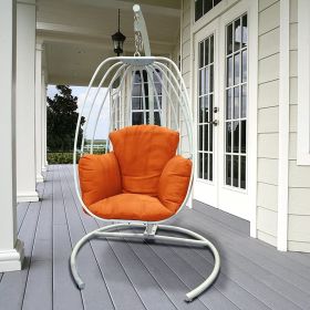 Egg Shaped Hanging Swing Chair (Color: Orange)