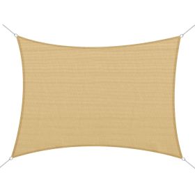 Outsunny 13' x 20' Rectangle Sail Canopy; D-Rings and Rope Included; Sand (Color: as Pic)