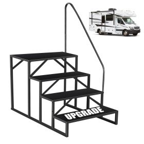 Portable 2 Step Stairs with Handrail (size: 4 Steps)