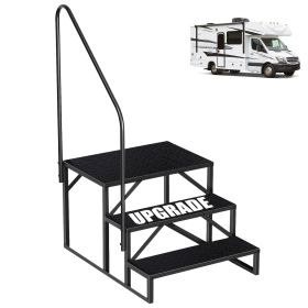 Portable 2 Step Stairs with Handrail (size: 3 Steps)