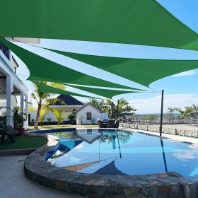 Artpuch Triangle Sun Shade Sail; Dark Green Canopy (Color: Dark Green, size: 23X29X29)